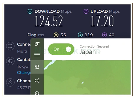 터널베어 일본 VPN 접속 속도