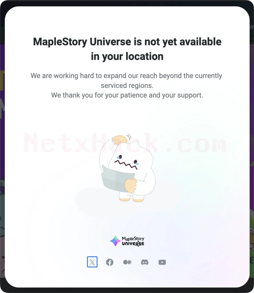 메이플스토리N 안됨 에러 해결 - MapleStory Universe is not yet available in your location
