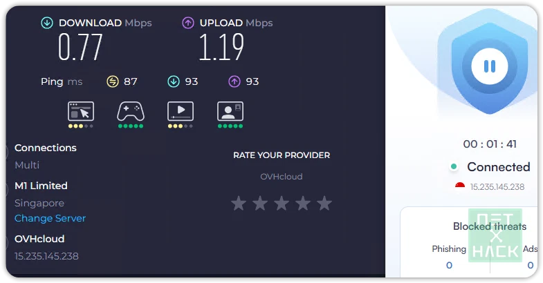 Urban VPN 싱가포르 속도