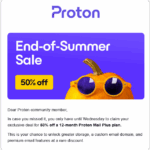 프로톤 메일 할인 쿠폰 50%