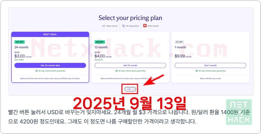 ProtonVPN 할인 $3 쿠폰 가격