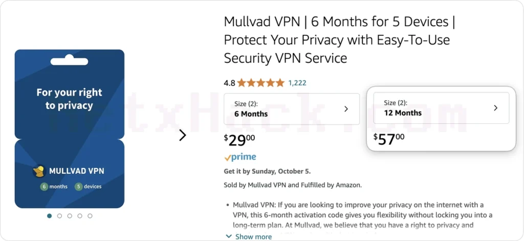 Mullvad Amazon 할인 바우처