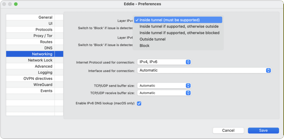 AirVPN ネットワークルーティングRule