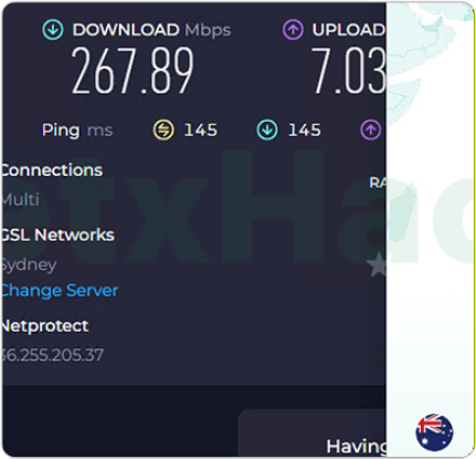 BitdefenderVPN Speedtest (Australia)