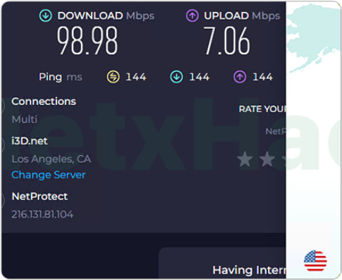 BitdefenderVPN Speedtest (USA)