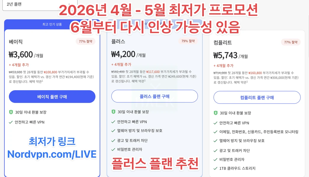 노드VPN(NordVPN) 2026년 4월~5월 최저가 할인 프로모션 쿠폰
