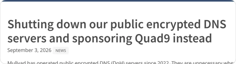 Mullvad DNS 종료