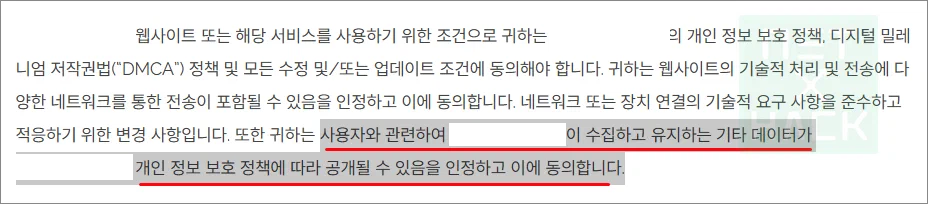 우회 사이트(Proxy)는 사용자와 관련된 정보를 수집하고, 공개될 수 있다고 말함
